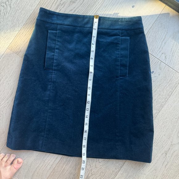 Ann Taylor Teal Velvet A-line Mini Skirt Petite 2 - Picture 12 of 14